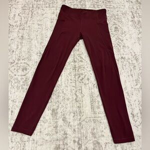 Athleta Girl High Rise Stash Your Treasures Tight – Maroon – Girls XXL/16 VGUC